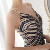Shining Sequins V Neck Strapless Slim Formal Cocktail Party
