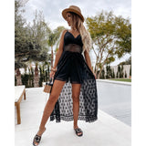New Sexy Sling Splicing Casual Jumpsuit INS Home Holiday Hollow