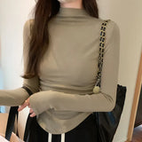Collar Head Pure Desire Long-Sleeved Pleated Blouse Women's Autumn And Winter New Tight Waist Shirt-Outfit