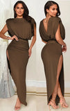 Elegant Sleeveless Ruched Split Irregular Party