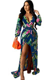 Print Floral Wrap Long Maxi