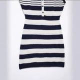 Summer Style Short Slanted Lapel Sleeveless Knit Dress 8779627-Outfit