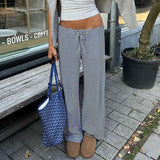 Hit Color Striped Knitted Casual Pants Commute Daily Lazy Feeling Loose Straight Tube Wide-Legged Trousers Girls Summer-Outfit