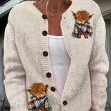 New 3D Printed Women's Cardigan Knitted Jacket Spring Autumn Shirt