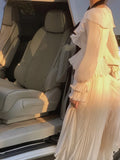 One Piece Dress Korean Fashion Y2k Clothing Fairy Sweet Elegant Midi Dress Women 2022 Autumn Slim Vintage White