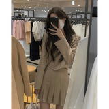 Style 2 Piece Dress Set Women Casual Korean Fashion Kawaii Clothes Y2k Crop Tops Blazers + Mini Skirts Fashion Suits