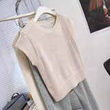 Small Flying Sleeve Blouse Short Style Sleeve Slim Ins2024 Short Sleeve Design Feeling Right Rotator Cuff Knitted T-Shirt Girl-Outfit