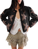 Autumn And Winter 2024 Hot Style Quilted Embroidery, Good Quality Washing Cotton, Maple Leaf Cloth Embroidery, Women's Cotton Jacket-Outfit