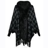 Women Coats & Jackets for Winter Plaid Tassel Thick Warm Knitted Sweater Oversized Capes & Ponchos Autumn Outwear