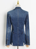 Solid Casual Coat For Women Lapel Collar Long Sleeve Patchwork Pockets High Waist Slim Coats Female 2021