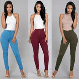 Slim Pencil High Waist Pants Spring Autumn Solid Color Office Ladies Tight Trousers Work Wear Femme-Outfit
