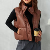 Women Fall Winter Puffer Vests Jackets Warm Sleeveless Coats Harajuku 2023 y2k Clothes Luxury Vintage Crop Waistcoat Streetwear-Outfit