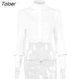 Turtleneck Crop Top Female Summer Women Blouse Sexy Lace Top Lantern Sleeve Boho Elegant White Shirt Ladies Buttons