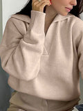 Polo Sweaters For Women Oversize Green Knit Tops Autumn Loose Womoen's Knitted Pulls Blue Pullover Women Oversize
