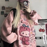 Anime Winter Women Hoodie Cute Cartoon Long Sleeve Casual Hoodie Oversized Sweatshirt Harajuku Tops Fashion Pullover