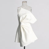 2025 New Fashion Sexy Solid Color Bow Splicing High-End Sense Slimming Bra Dress Dress