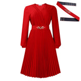 New V-Neck Fashion Elegant Solid Color Pressure Folding Large-Size African