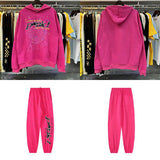 55555 Hip Hop Printed Letter Cobweb Hoodie Hoodie Couple Style Hoodie Trend-Outfit