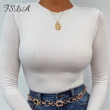 Long Sleeve Knitted Skinny Bodysuit Women Winter Autumn Winter Solid Square Collar White Black Casual Body Top