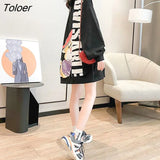 Women's Pullover Plus Velvet Thick/thin Mid-length Loose Kawaii Clothes Korean Version New Autumn Winter Student Shirt Ins