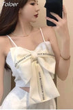 Bow Crop Tops Female 2023 Women's Clothing Sling Slim Waist Tank Korean Y2k Top Summer Sexy Club Camis Ropa Mujer