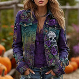 Trend 3D Digital Pattern Printing Fashion High Street Denim Jacket Men And