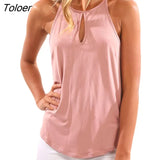 Sleeveless Solid Women T-shirt Ladies Asymmetrical Fashion Tops Ladies Casual Loose Tees Shirt Plus