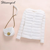 Thin Down Jacket Women Large Size Pink Womens Lightweight Down Jackets Ultra Light White Coat Warm Short Jackets