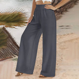 Beautiful Elastic Trousers Linen Casual