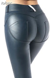 Faux Pu Leather Leggings Women Leggins High Waist Sexy Black Leggings Push Up Jegging Warm Winter Leggings Women