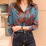 print ladies shirts Women's Blouses 2022 Spring Summer Long Sleeve casual Shirts Tops Blusas