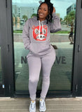 Print Hoody Sweatsuit with