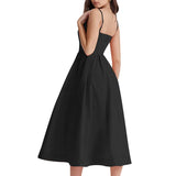 Women A-Line Midi Dress Evening Party Summer Clothes 2023 Chic and Elegant Sleeveless Backless Dress Sexy Club y2k Streetwear-Outfit