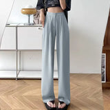Toloer Leg Pants Female Spring And Autumn High Waist Loose Large Size Pants Hanging Sense Camel Color Autumn Thin Narrow Version Straight Pants Suit Pants-Outfit