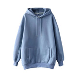 Casual Solid Hooded Hoodies Women Batwing Long Sleeve Plus Size Sweatshirts Autumn Pullover Pure Fashion Tops