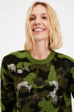 Trendyol YeşilJakarlı Sequined Knitwear Sweater
