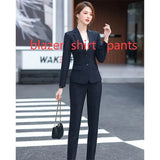Spring New Professional Women's Trousers Suit Slimming Long-sleeved Suit Business Suit Small Suit Women's Work