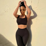 Sisterlinda Ribbed Knitted Fitness Tracksuit Women Two Piece Set Sexy Skinny Elastici Y2K Camis Tank Top+Pants Sporty