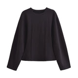 2025 New Women's Double-Sided Cloth Round-Neck Long-Sleeved Coat Elastic Casual Trousers