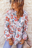 Notched Balloon Sleeve Babydoll