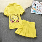 Hooded Cotton Tops and Mini Skirt Set Letter Patterned Tracksuit 2 piece set women Casual Sweat Suits for Girls