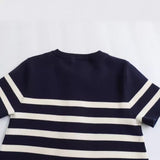 Spring Style Striped Button Trim Short Dress 2142003 104-Outfit