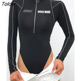 Overalls For Women Jumpsuit Black With Zipper Long Sleeve Female Boydcon Bodysuit Body Sports Bodies Ladies