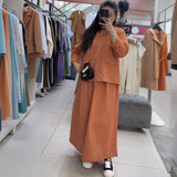 2025 New Women's Button Pocket Solid Color Half-Dress Skirt Fashion Suit