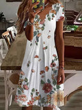 New Loose Vintage Ruffles Casual Befree Dress Large Big Summer Printed Party Beach Dresses Plus