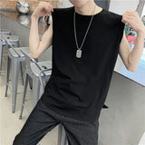 New Chao Brand Ins Sleeveless T-Shirt Men's Korean Version Leisure Sports T-Shirt Bottomed Shirt-Outfit