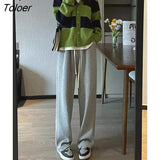 Gray Black Sweatpants Women Baggy Pants Female Jogger Wide Leg Trousers Autumn Winter Drawstring Woman Sport Pants