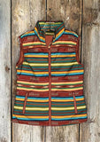 Vest Women Stripe Sleeveless Pocket Jacket Bohemian Coat Autumn Winter Women Vest Casual Female Waistcoat
