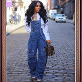 Women's Loose-Fitting Denim Slings Women's Spring Street Fashion Multi-Pocket