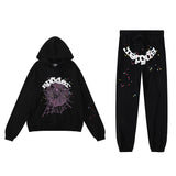 55555 Hip Hop Printed Letter Cobweb Hoodie Hoodie Couple Style Hoodie Trend-Outfit